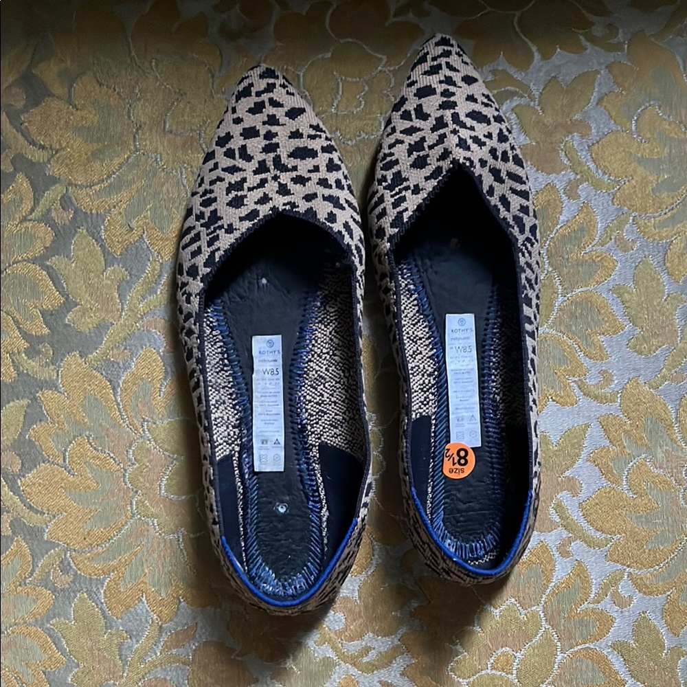 Rothy's Tan and Black Patterned Loafers